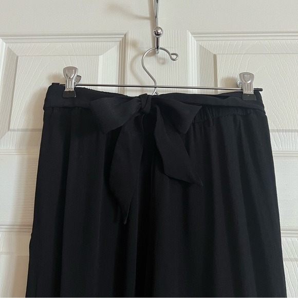 Aritzia Wilfred Faun Pant Long Black Crepe Flowy Trousers - Size XS - Picture 9 of 13